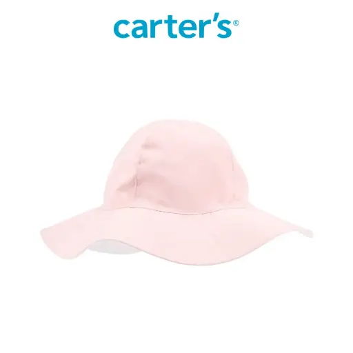 Carter's Pink and White Wide Brim Double-Sided Hat for Girls 2T-5T